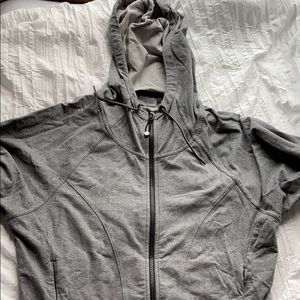 athleta gray zip-up hoodie